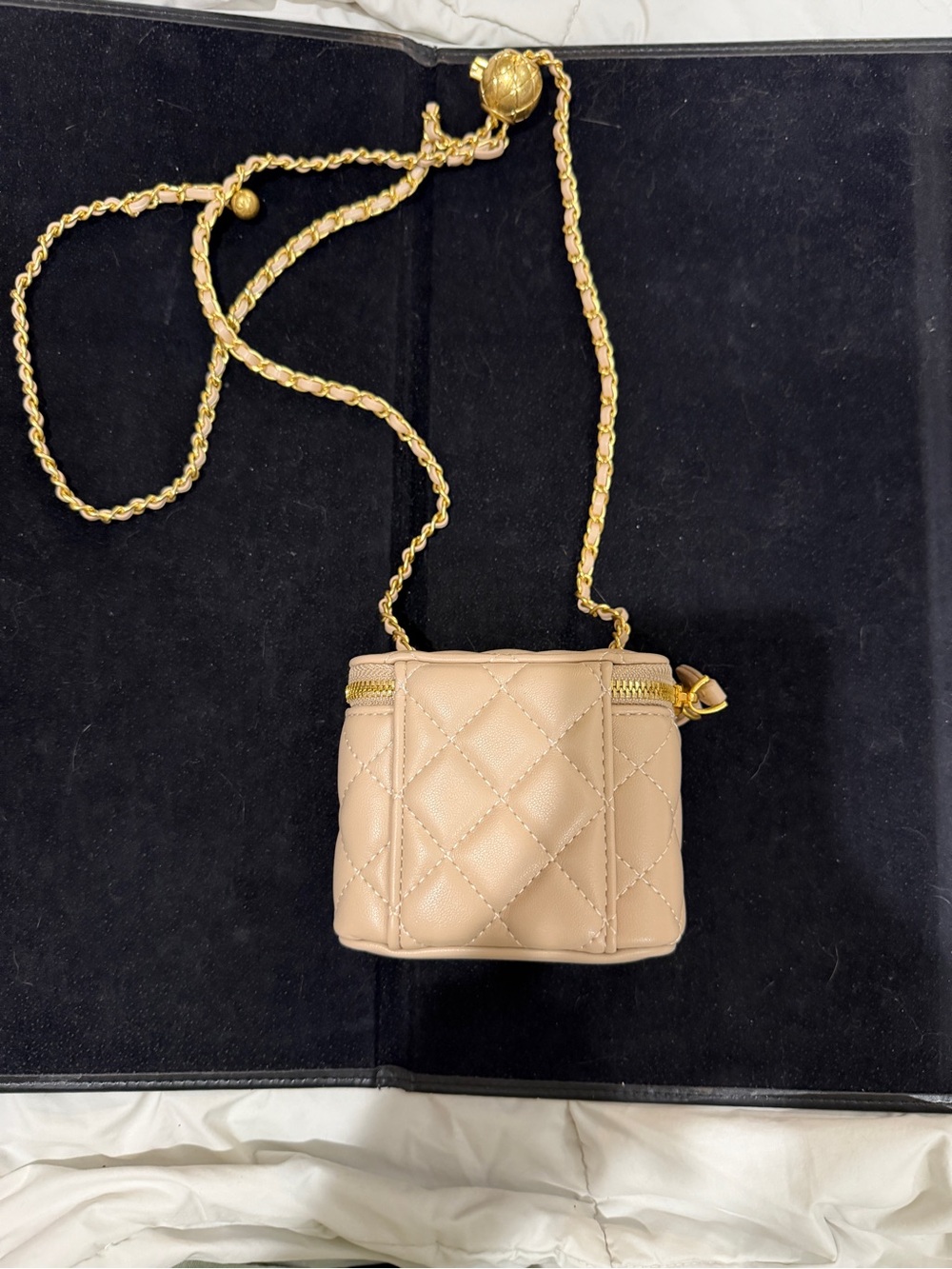 Chanel 2021 Beige Quilted Mini Crossbody Vanity Pouch - Picture 2 of 8
